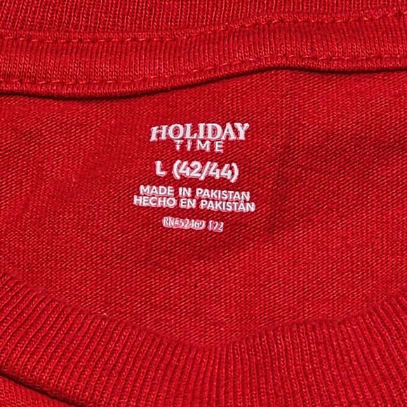 Men's L Christmas Holiday Time Graphic Print Santa Suit Candycane T-shirt - Picture 4 of 5